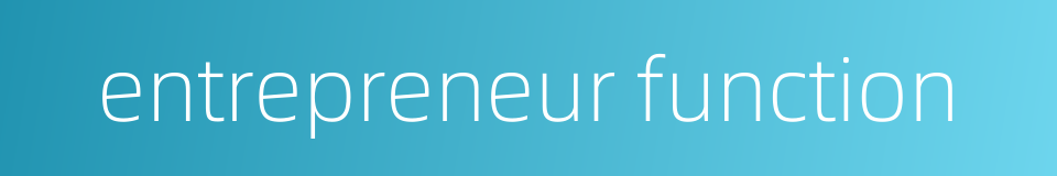 entrepreneur function的同义词