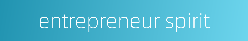 entrepreneur spirit的同义词