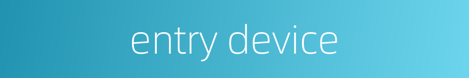 entry device的同义词