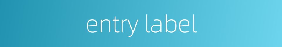 entry label的同义词