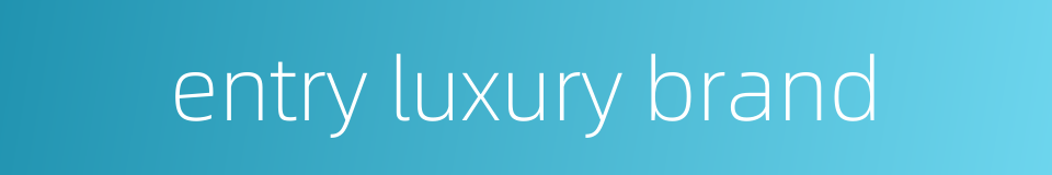 entry luxury brand的同义词