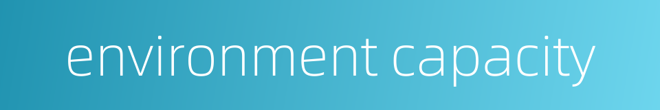 environment capacity的同义词