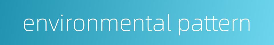 environmental pattern的同义词