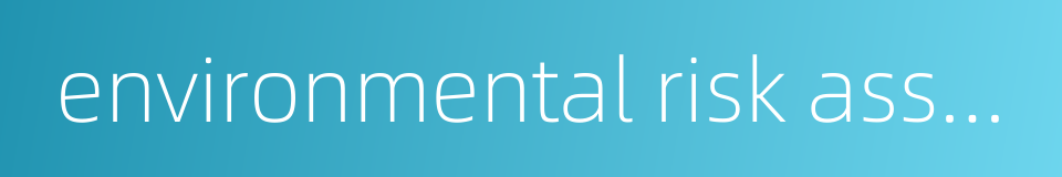 environmental risk assessment的同义词