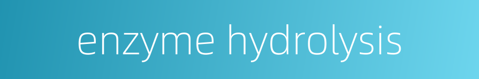 enzyme hydrolysis的同义词