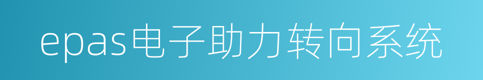 epas电子助力转向系统的同义词