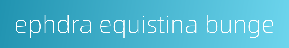 ephdra equistina bunge的同义词