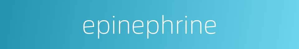epinephrine的同义词
