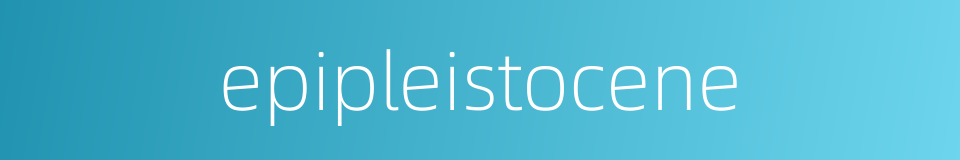 epipleistocene的同义词
