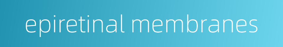 epiretinal membranes的同义词