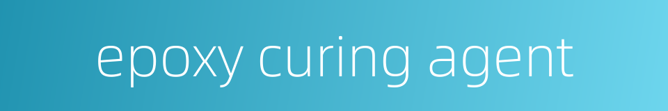 epoxy curing agent的同义词