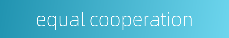 equal cooperation的同义词