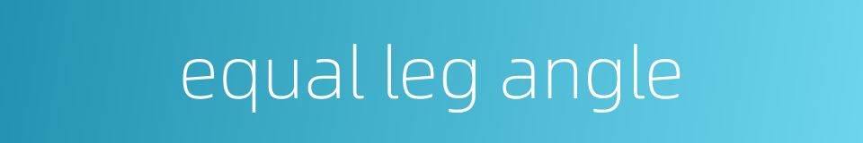 equal leg angle的同义词