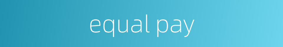 equal pay的同义词