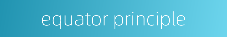 equator principle的同义词