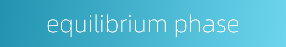 equilibrium phase的同义词