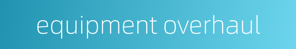 equipment overhaul的同义词