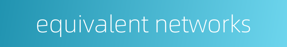 equivalent networks的同义词