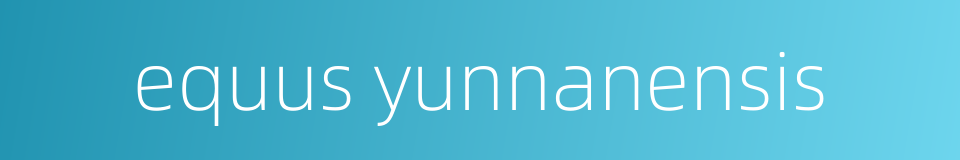 equus yunnanensis的同义词