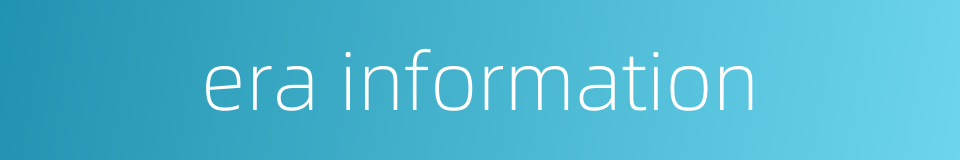 era information的同义词