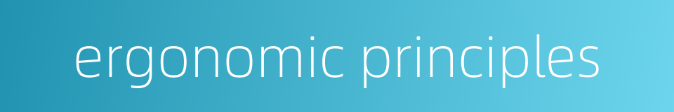 ergonomic principles的同义词