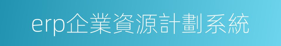 erp企業資源計劃系統的同義詞