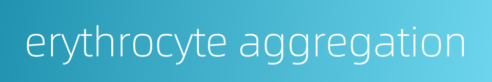 erythrocyte aggregation的同义词