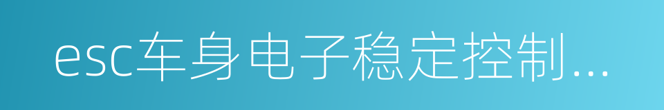 esc车身电子稳定控制系统的同义词