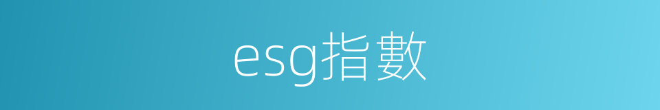 esg指數的同義詞
