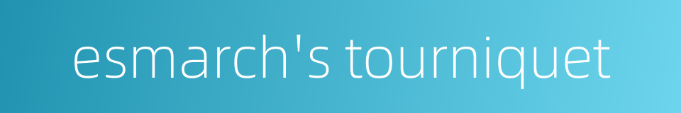 esmarch's tourniquet的同义词