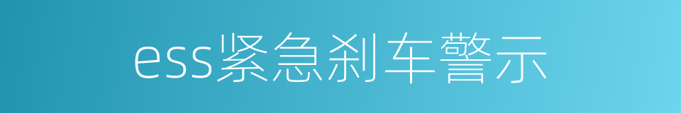 ess紧急刹车警示的同义词