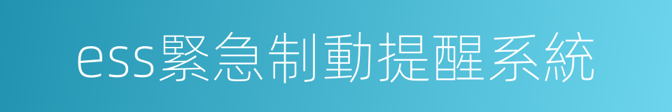 ess緊急制動提醒系統的同義詞