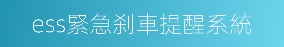 ess緊急刹車提醒系統的同義詞