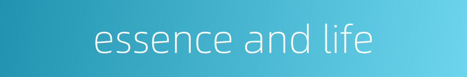 essence and life的同义词