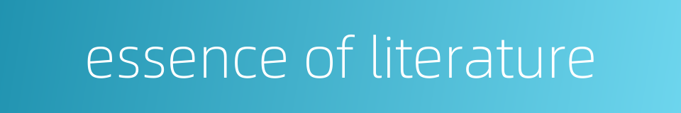 essence of literature的同义词