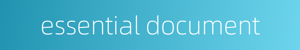 essential document的同义词
