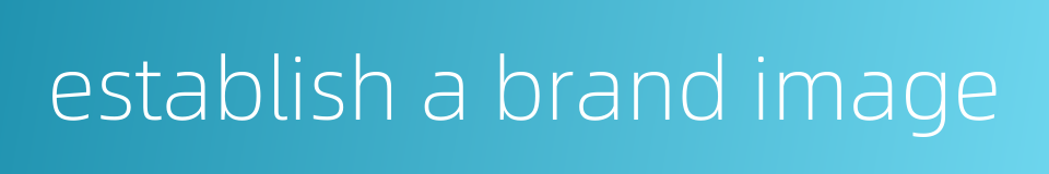 establish a brand image的同义词