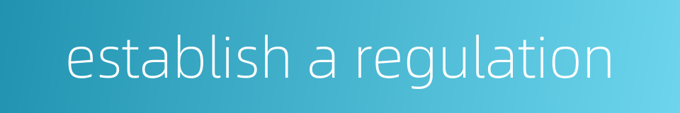 establish a regulation的同义词