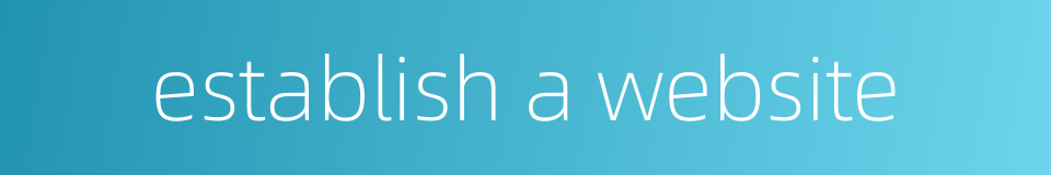 establish a website的同义词