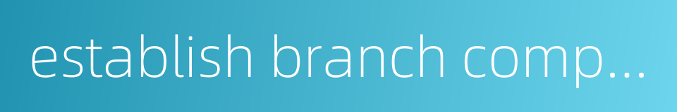 establish branch company的同义词