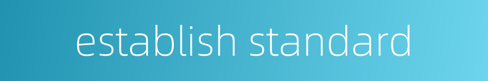establish standard的同义词