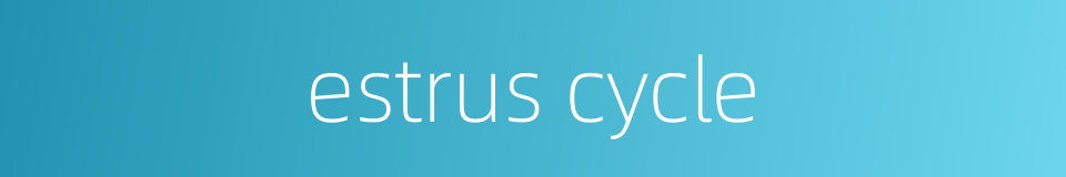 estrus cycle的同义词