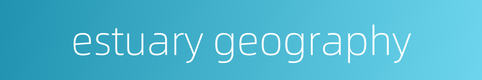 estuary geography的同义词
