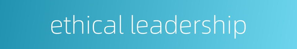 ethical leadership的同义词