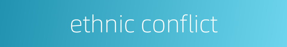 ethnic conflict的同义词