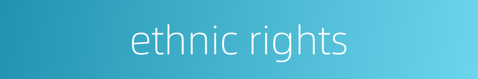 ethnic rights的同义词