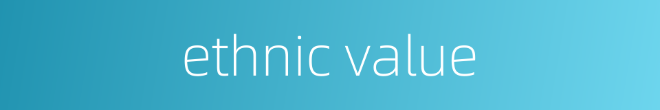 ethnic value的同义词