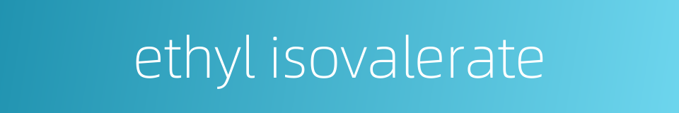 ethyl isovalerate的同义词