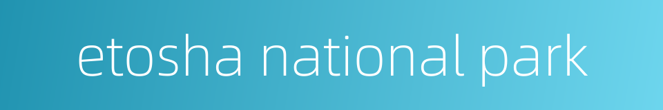 etosha national park的同义词