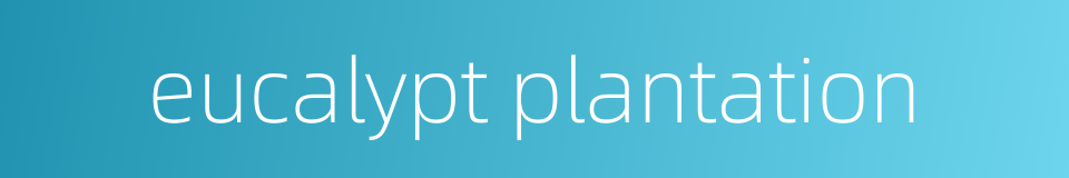 eucalypt plantation的同义词